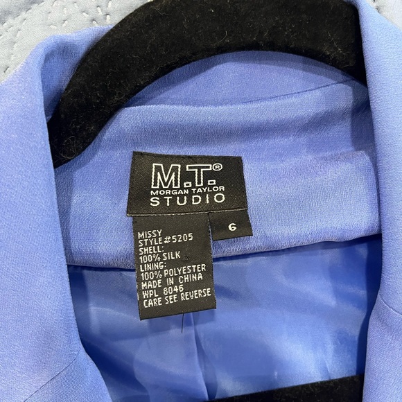 VTG Morgan Taylor Studio 100% Silk 2-Piece Skirt Suit Set - Cobalt Blue - Picture 4 of 4
